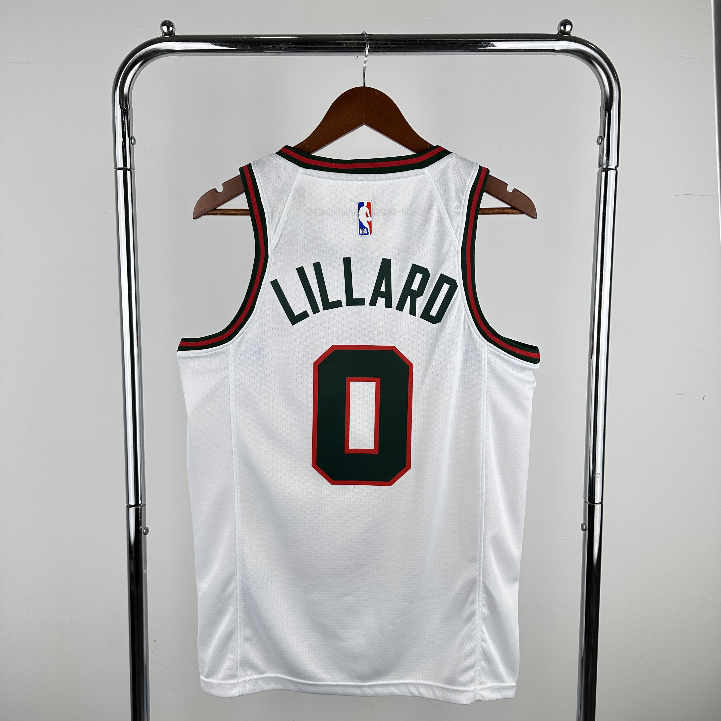 Men Milwaukee Bucks #0 Lillard White Throwback Nike 2024 NBA Jersey->orlando magic->NBA Jersey